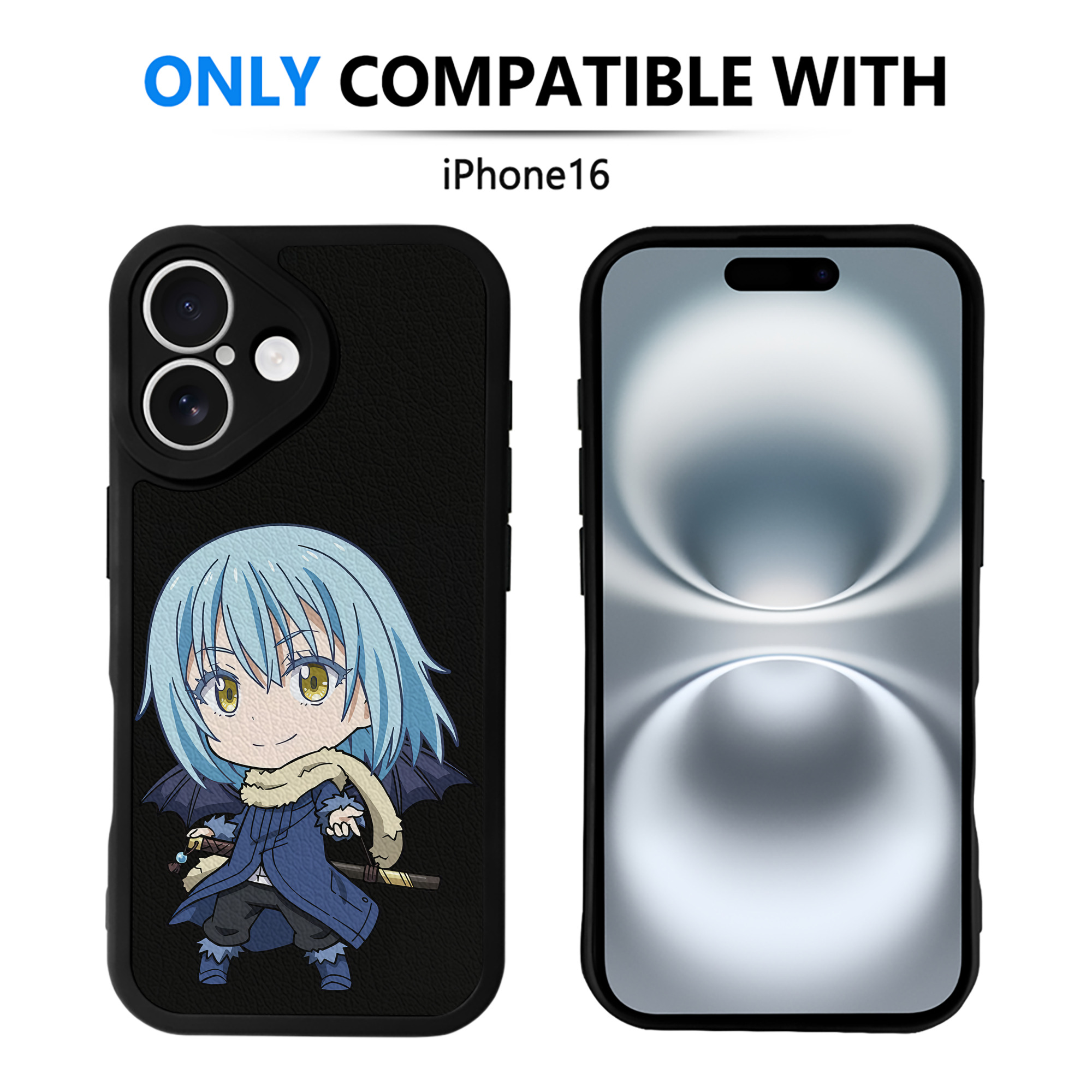 （画像用） 転スラ Regarding Reincarnated to Slime 【iPhone 16シリーズ対応】シリコンスマホケース（レザー調） 材質：シリコン